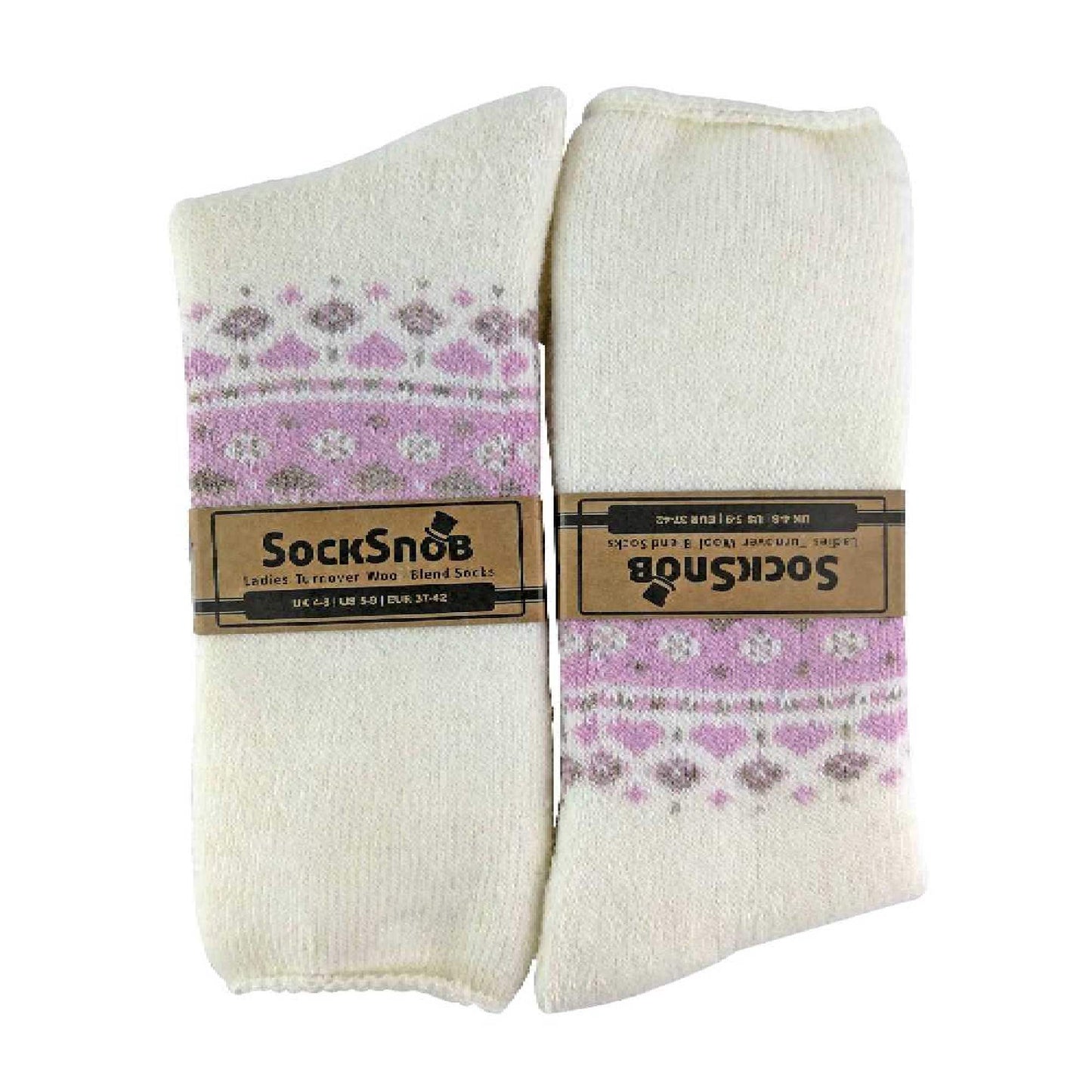 1 Pack Ladies Turn Over Top Warm Nordic Bed Socks for Winter