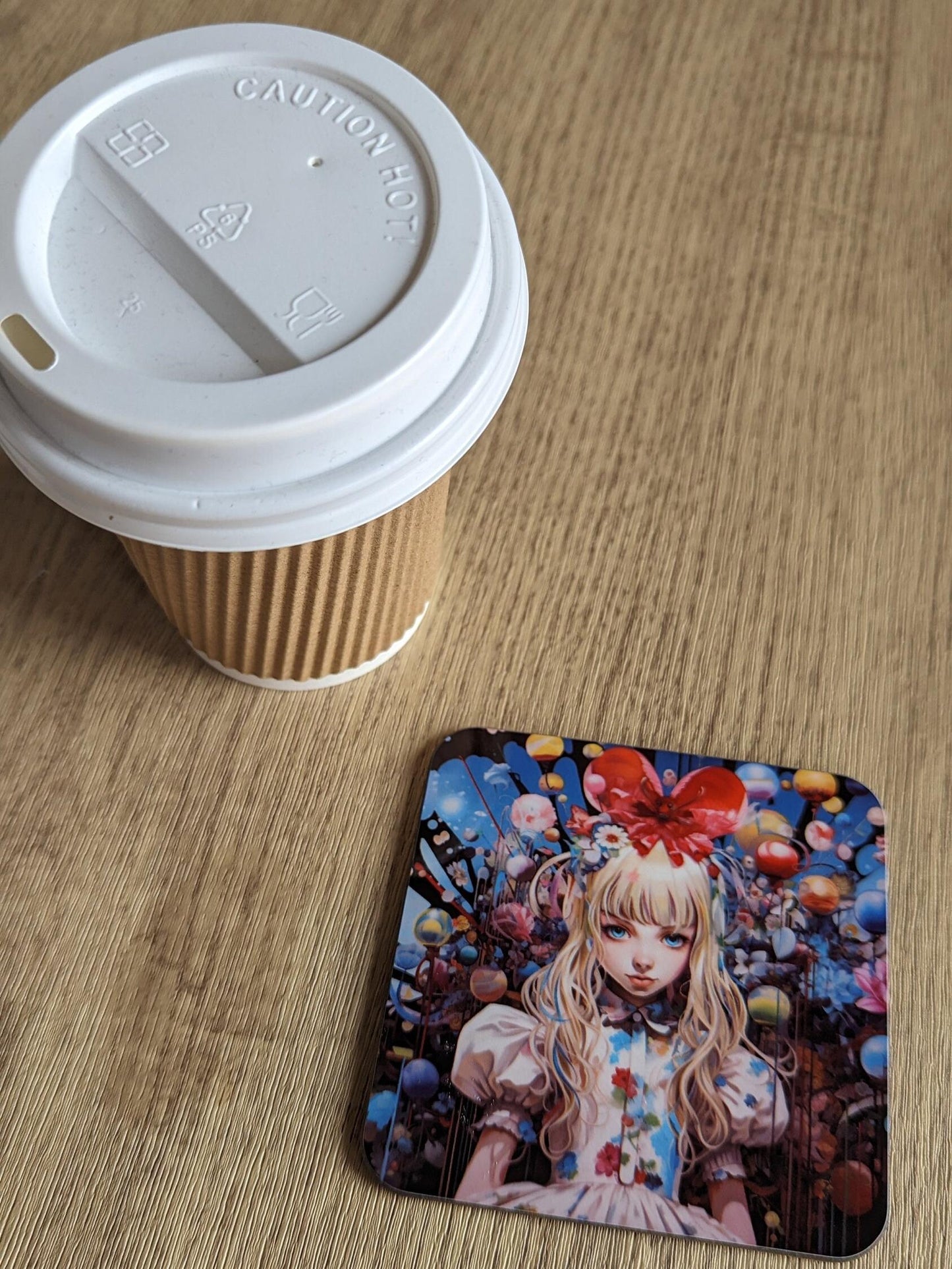 Alice in wonderland | Set of 4 modern interpretive character square coasters