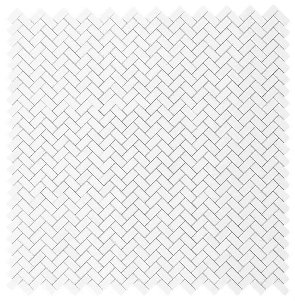 Bianco Thassos Polished Herringbone Marble Mosaic Tile – 25 × 50 × 10 mm