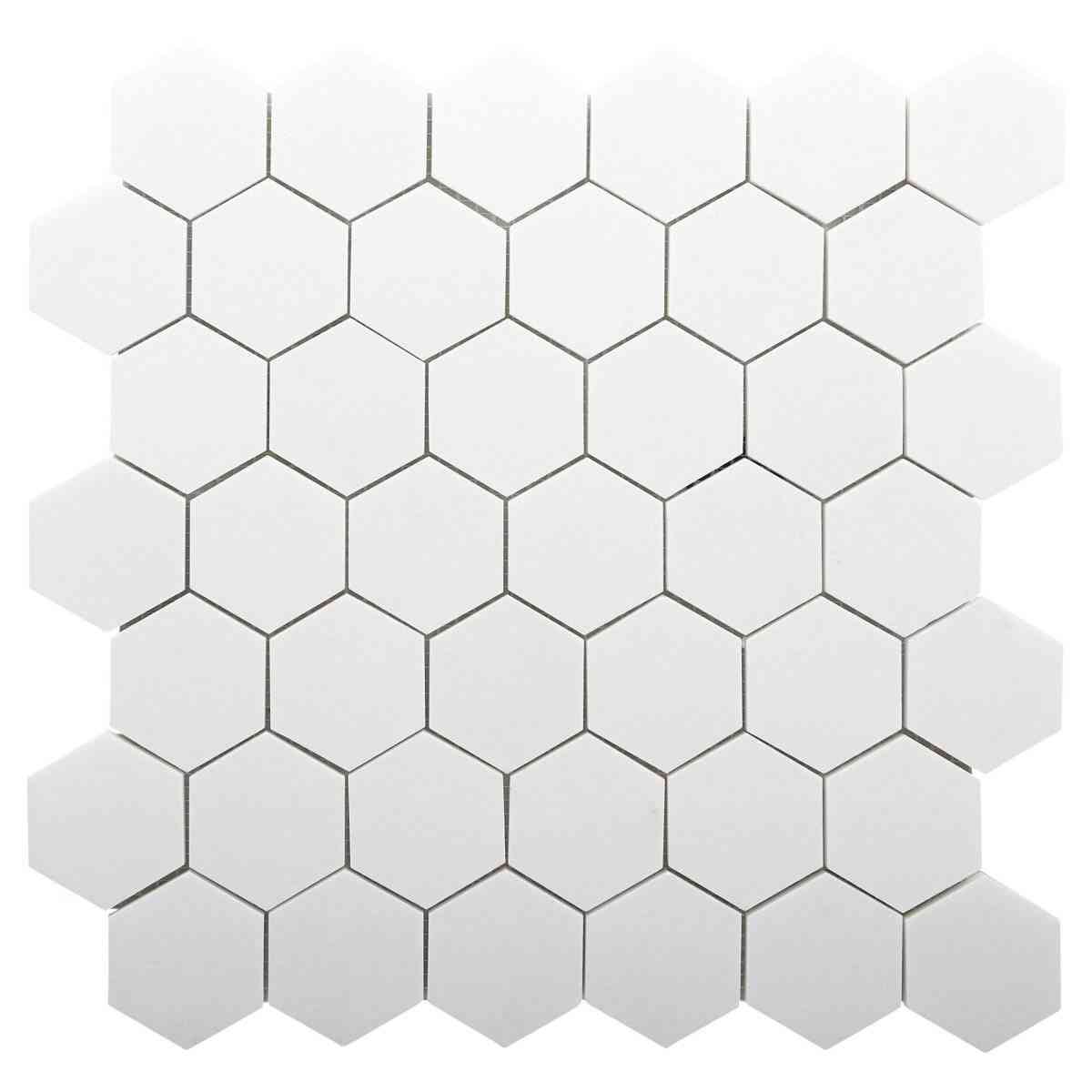 Bianco Thassos Honed Hexagon Marble Mosaic Tiles