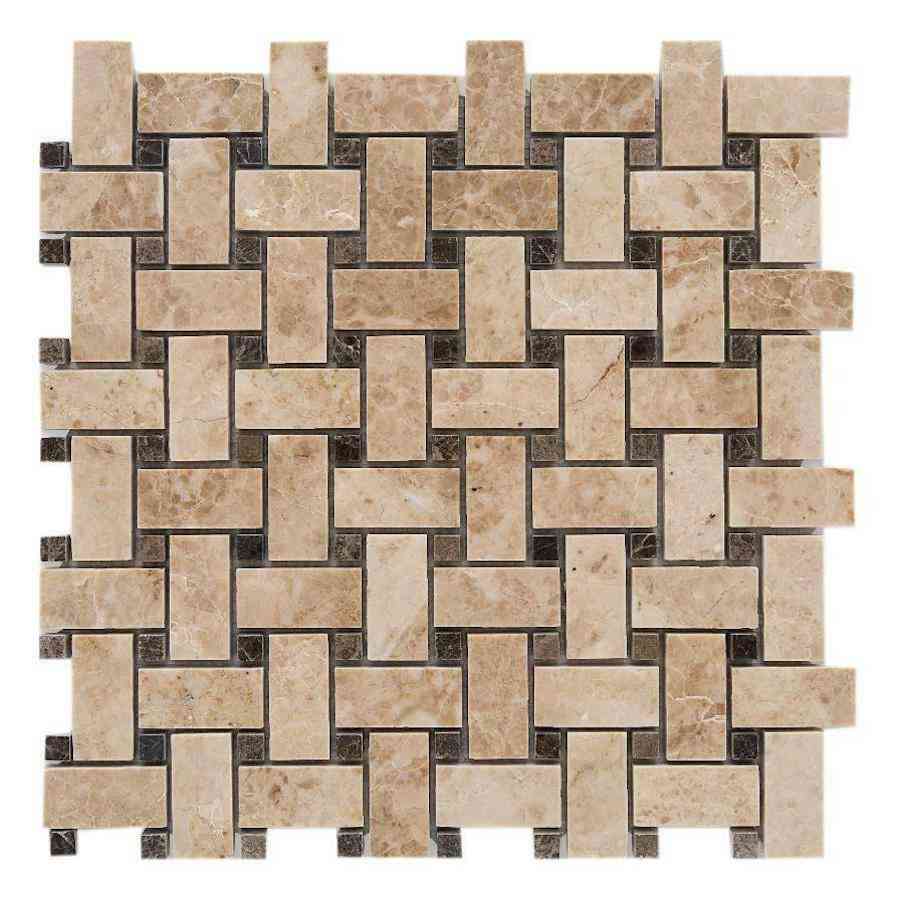 Diana Royal Polished Basketweave Marble Mosaic Tile