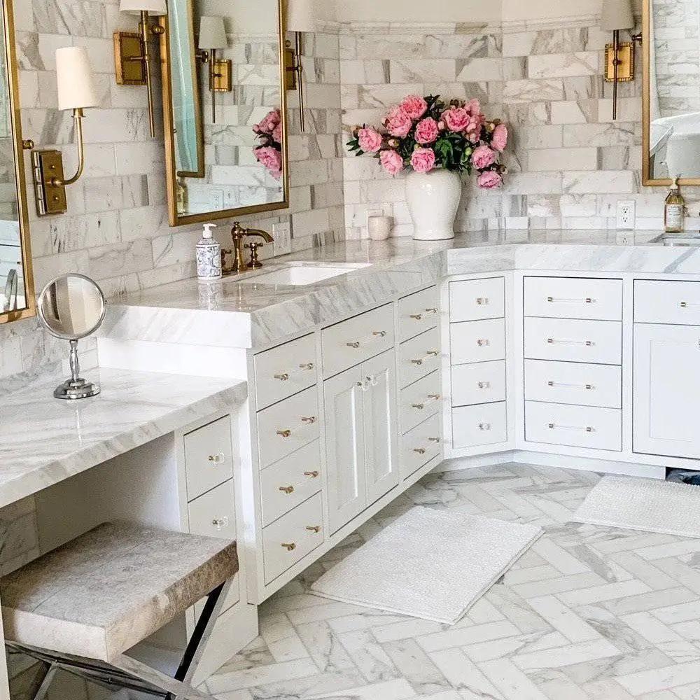Calacatta Gold Italian Polished Subways Marble Tiles Subways 150x300x10mm