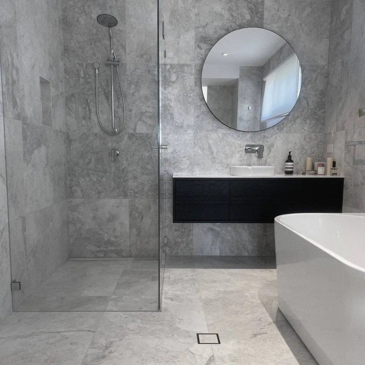 Tundra Gray Honed Marble Tile 305×610×12 mm