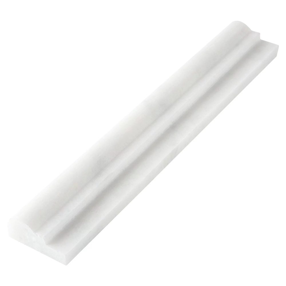 Carrara Ogee Rail Molding - Honed Marble Trim