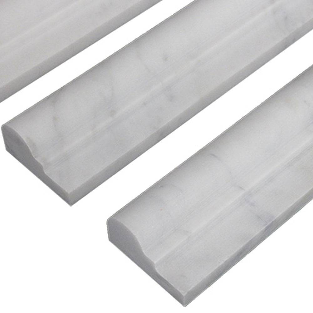 Carrara Ogee Rail Molding - Honed Marble Trim