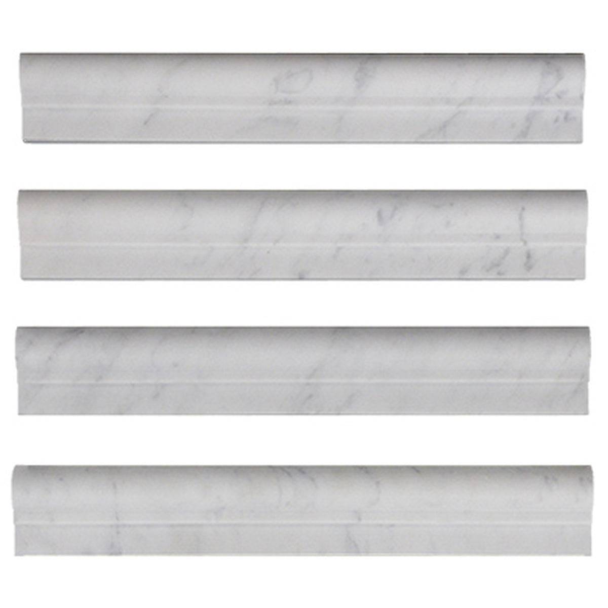 Carrara Ogee Rail Molding - Honed Marble Trim