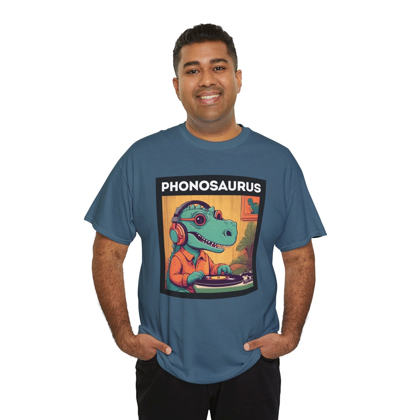 'Phonosaurus' Men's Vinyl T-Shirt