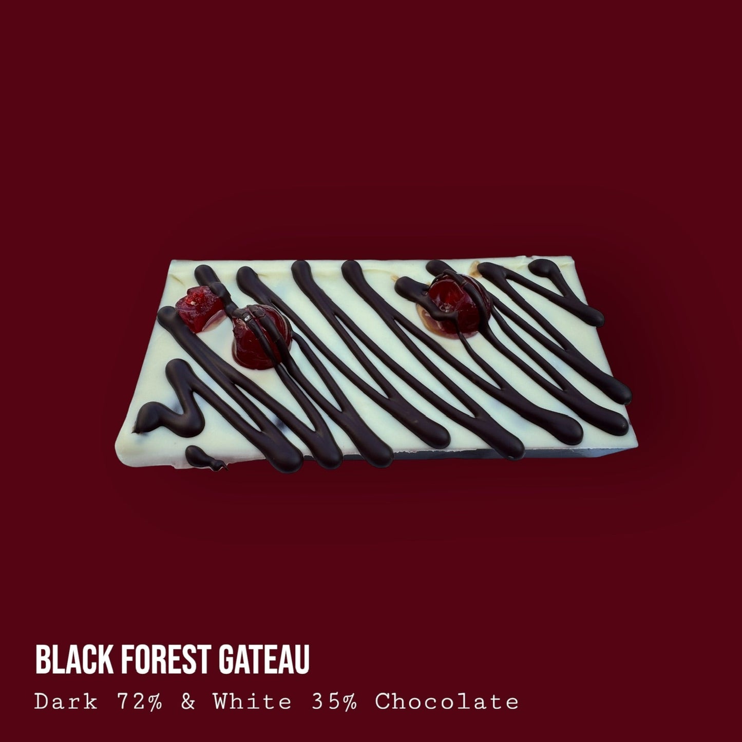 Black Forest Gateau Inspired Dark & White Chocolate Dessert Bar 250g