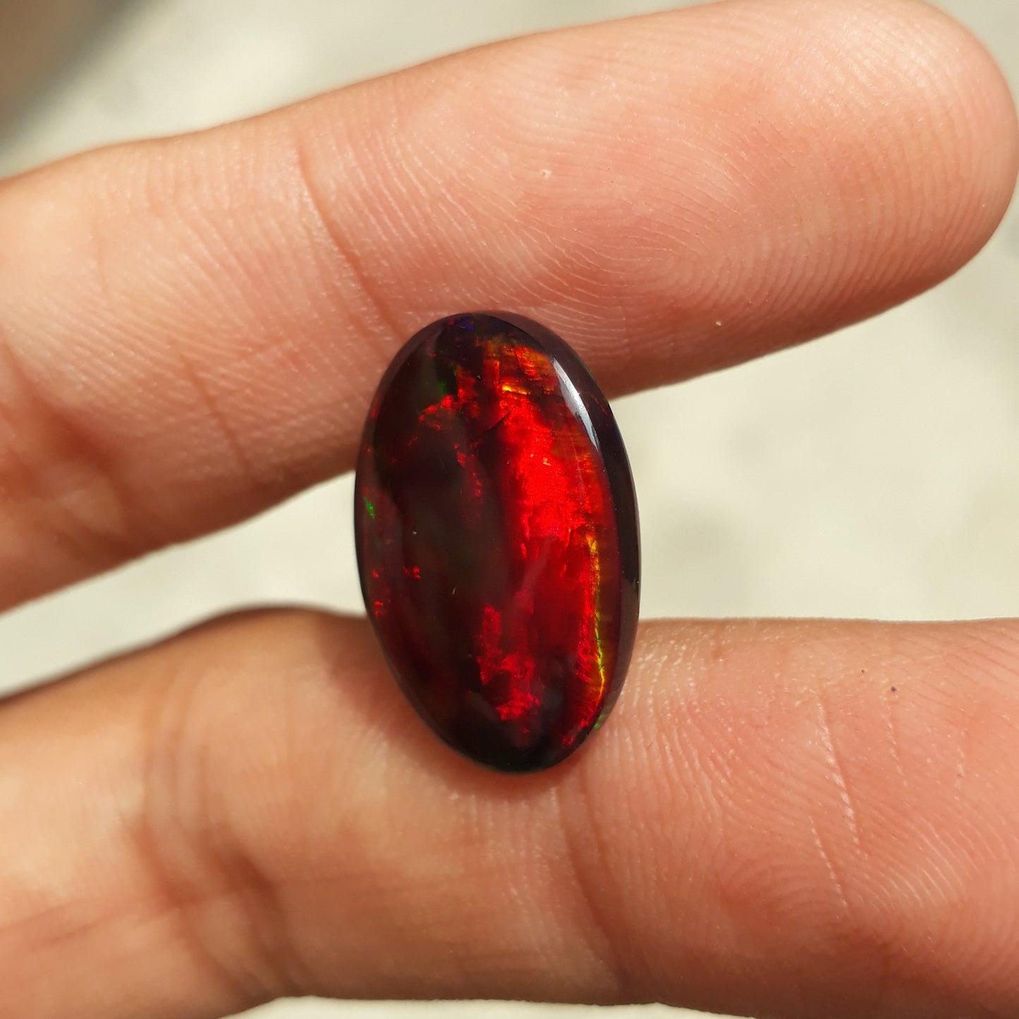 8.20ct Opal for Sale - Black Fire Opal - October Birthstone - 19x14mm