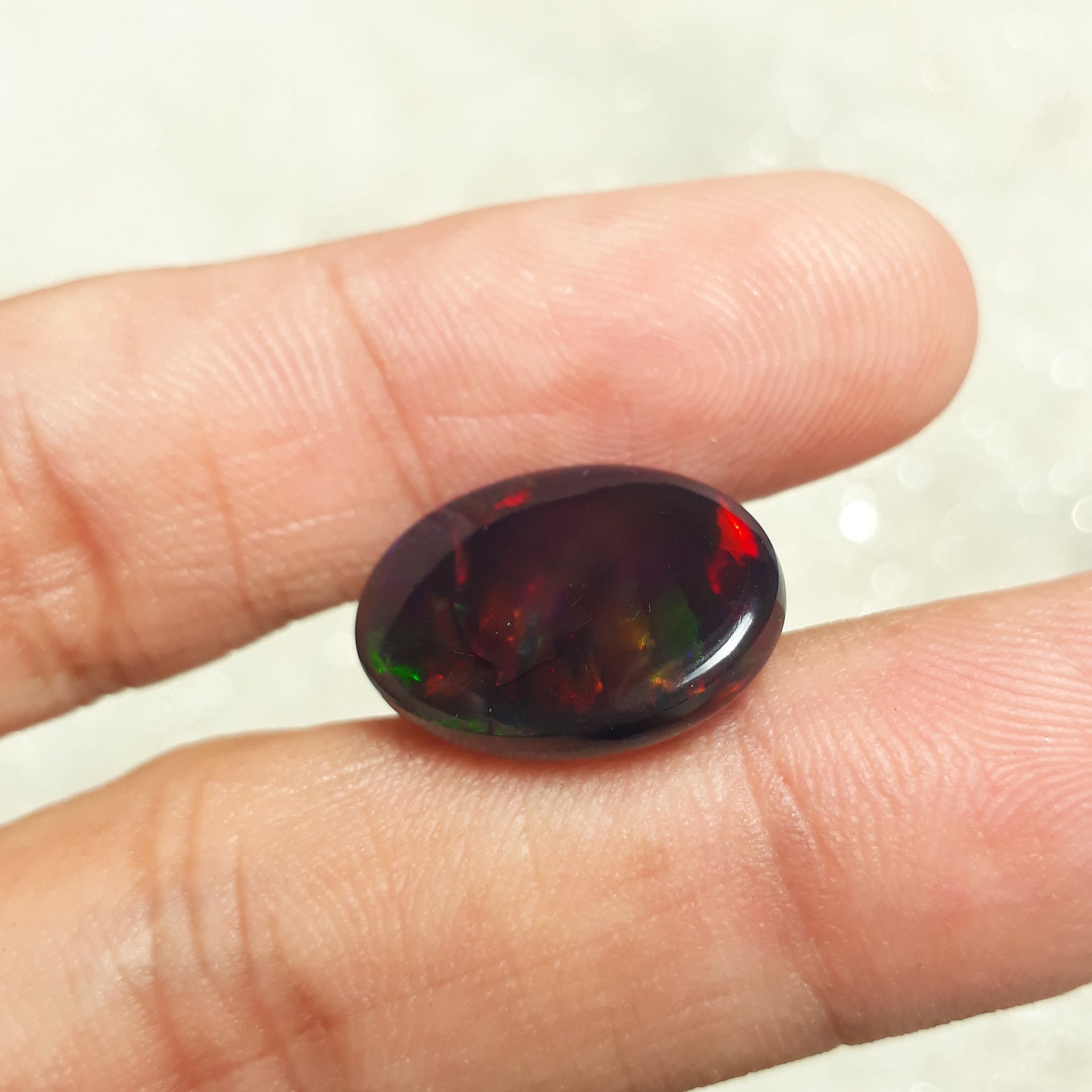 8.20ct Opal for Sale - Black Fire Opal - October Birthstone - 19x14mm
