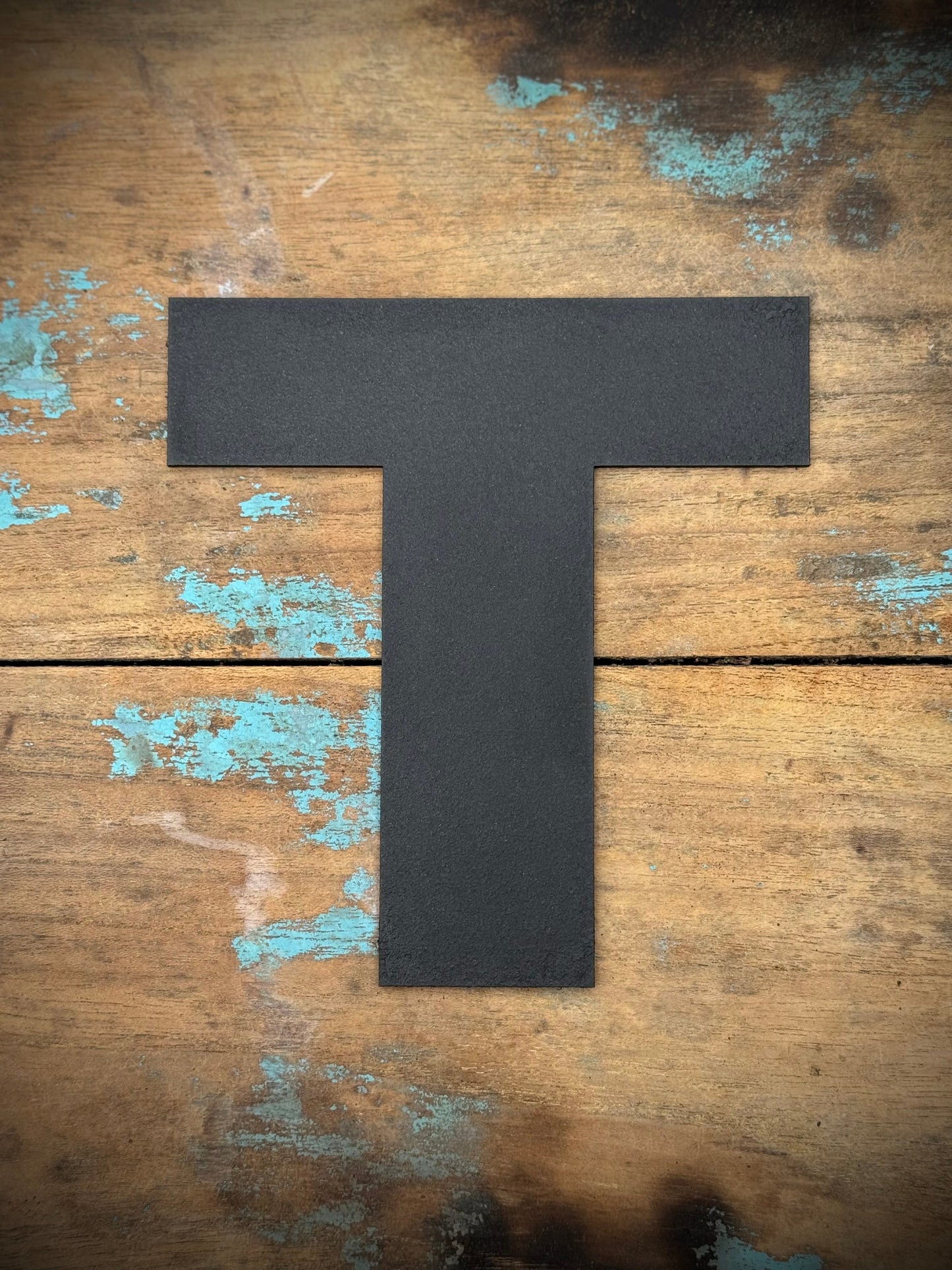 12" and 5" Black Fat Font Metal Letters.