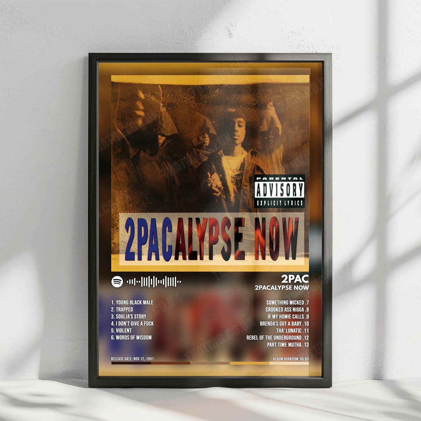 2Pac "Strictly 4 My N.I.G.G.A.Z." Album Cover Poster - with Complete Tracklist