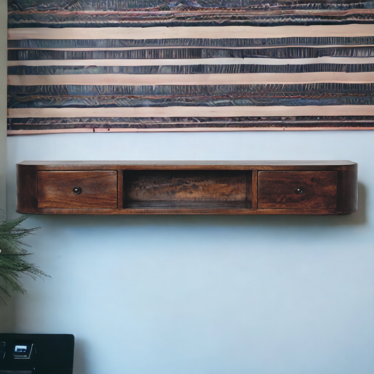 Artisan Furniture Solid Wood Lunar 2 Drawer Wall Mounted Console