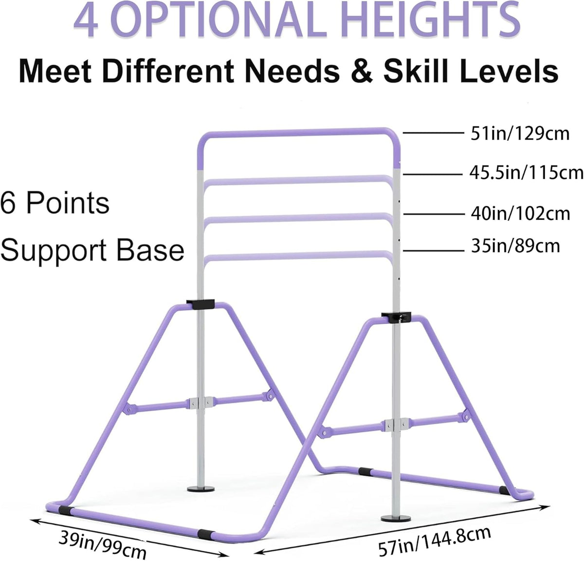 Adjustable Junior Kip Bar Gymnastics Training Equipment for Home GYMMAGE