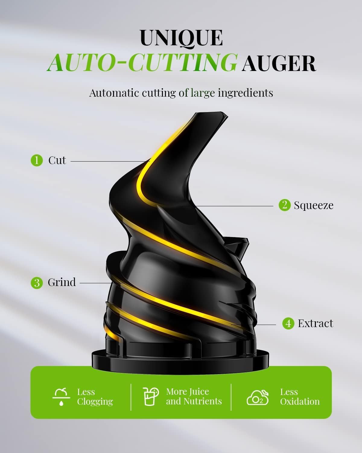 Compact Cold Press Juicer Powerful Slow Masticating Machine 600ml Cup Kidisle