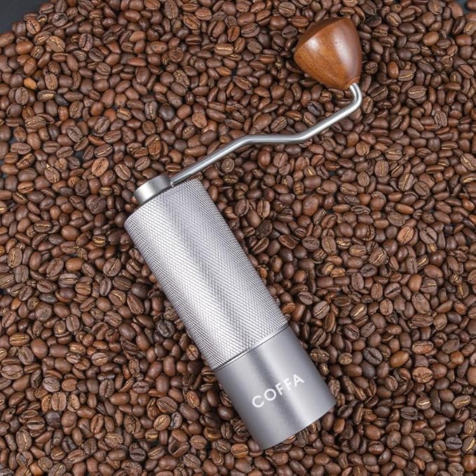Manual Coffee Grinder Stainless Steel Burr Adjustable Hand Crank Portable Coffa