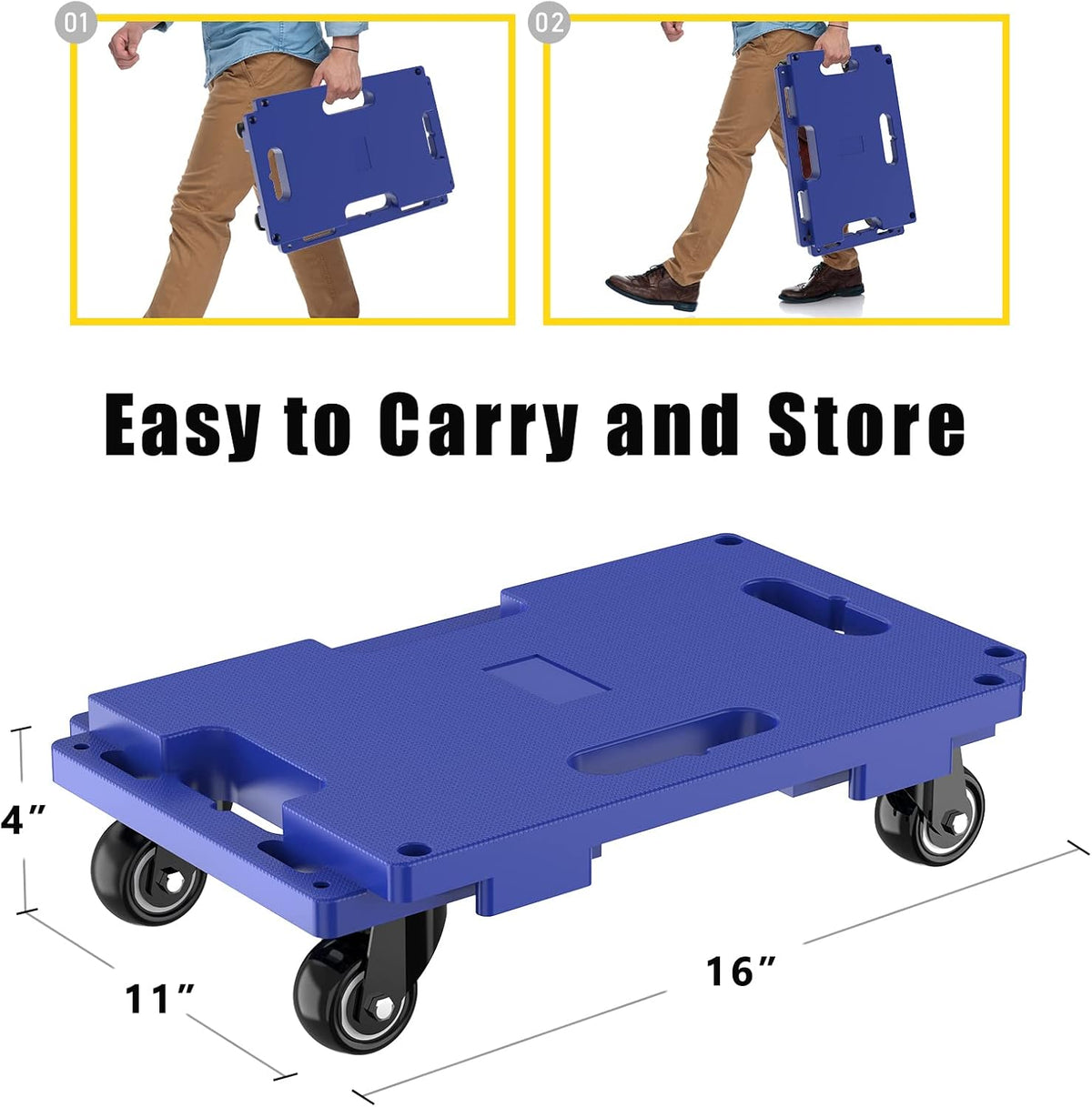 SOLEJAZZ Connectable Mobile Dolly 440LBS Piano Trolley, 2-Pack
