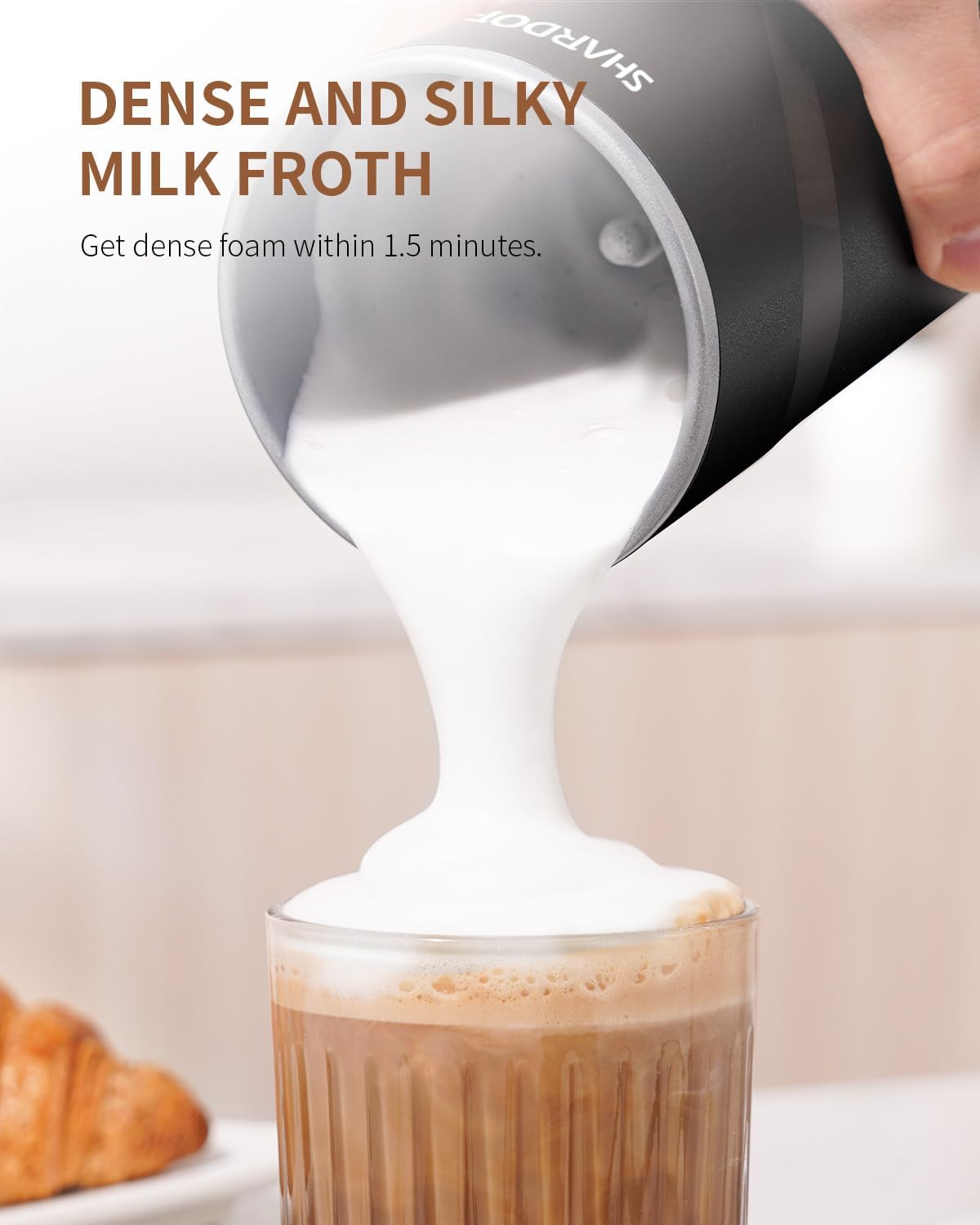 Electric Milk Frother and Steamer 300ml Cold Foam Maker SHARDOR