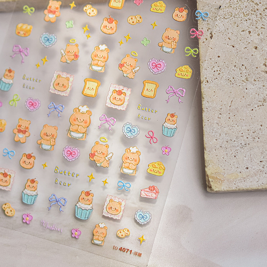 Hello Claws | Butter Bear 5D Nail Deco Sticker