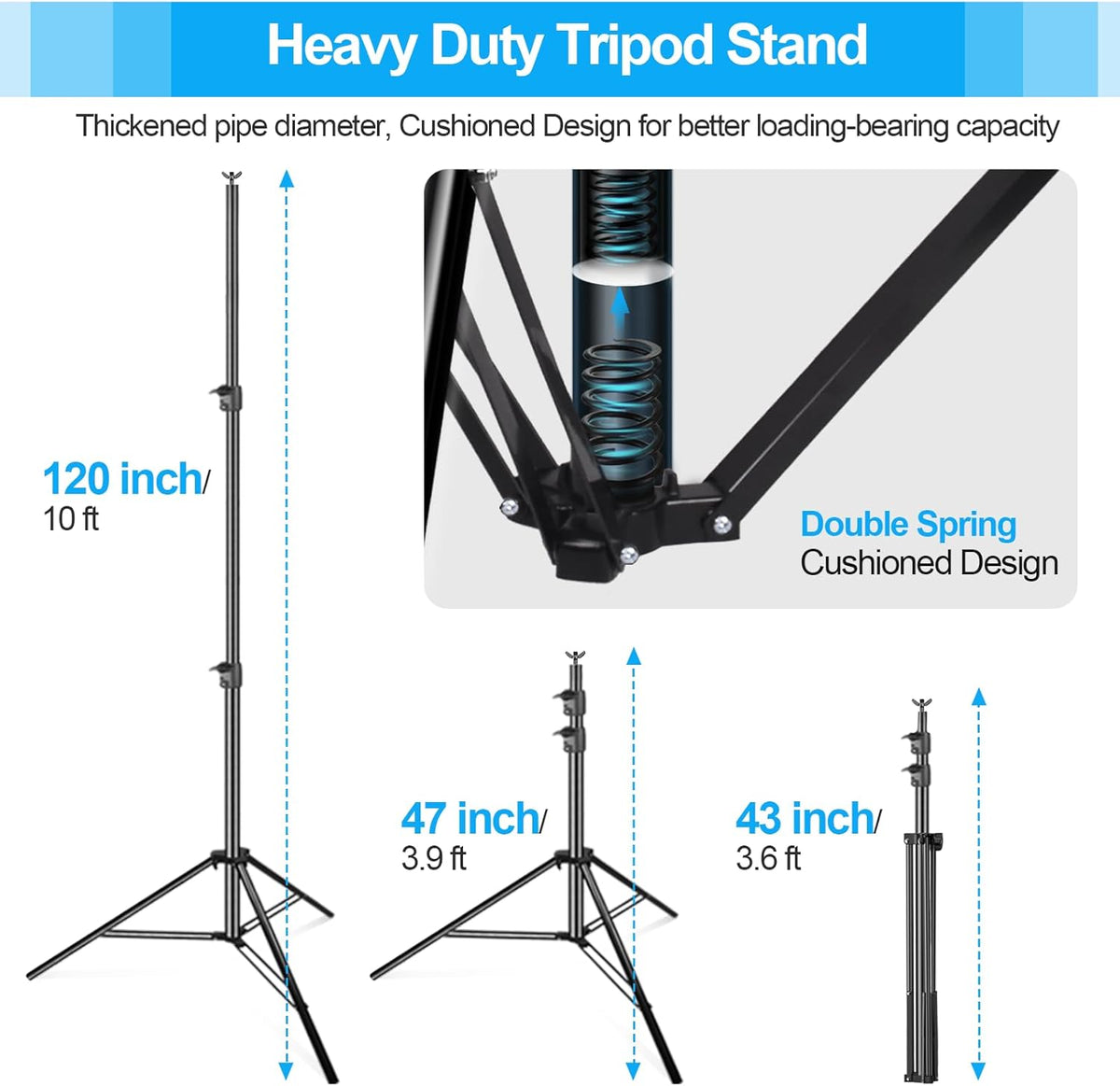 Backdrop Stand Kit 3x3.6m Large Adjustable Photography Frame for Studio EMART