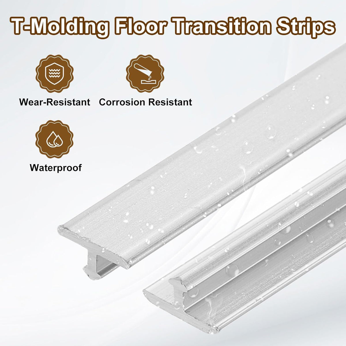 Floor Transition Strips Aluminium 3pcs 2.9ft Vinyl Laminate Trim Silver