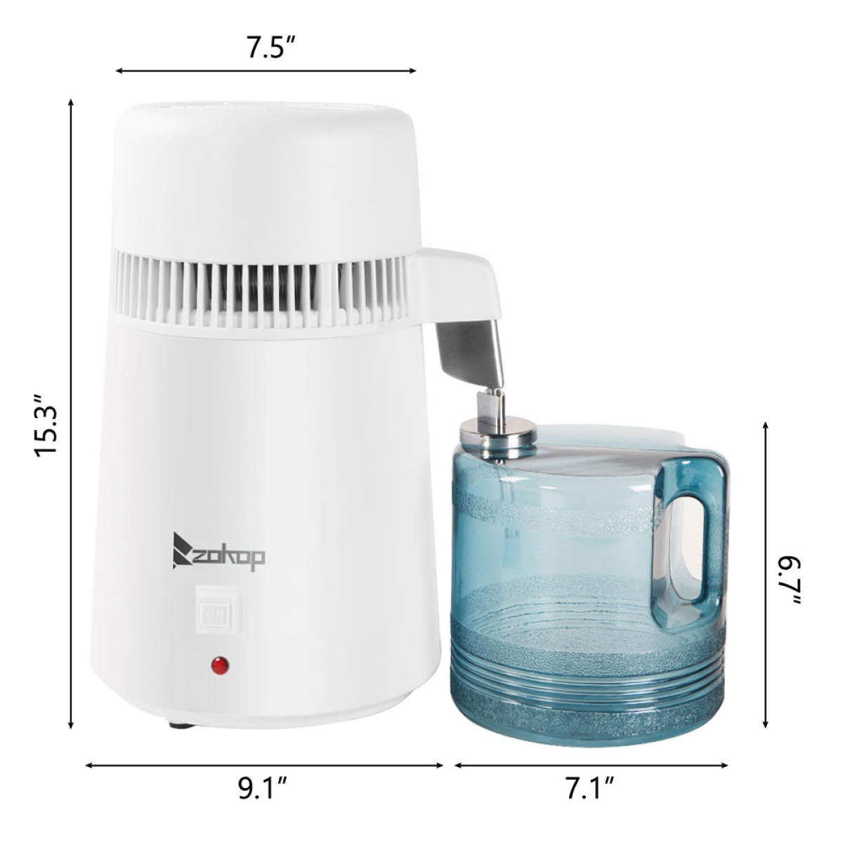 British Standard ZB-1 4L Distilled Water Machine 220V 750W with New Thermostat and Plastic Bottle (Natural Color)