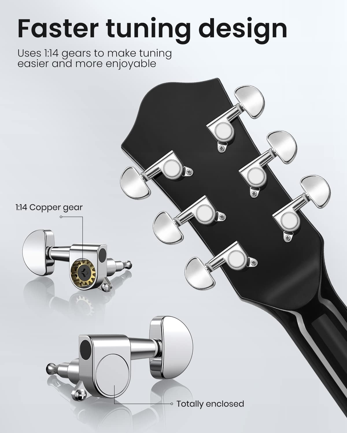 Acoustic Guitar Full Size 41 Inch Cutaway Starter Kit with Accessories Moukey