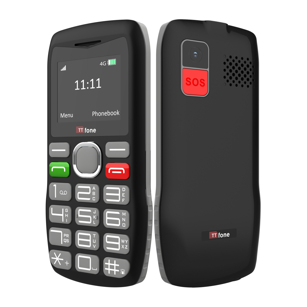 TTfone TT890 4G Senior Phone  Easy to Use Big Button Mobile Phone with Emergency Assistance Button, USB-C Charging, Bluetooth, Camera  Unlocked with Mains Charger and Three Sim Card