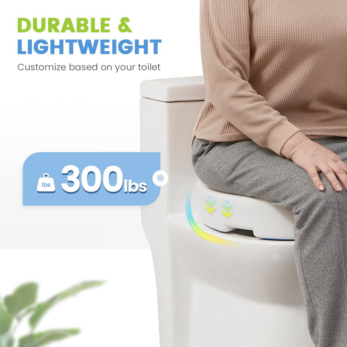 Hinged Toilet Seat Riser Raised Elongated Elevated Seat 10cm OasisSpace