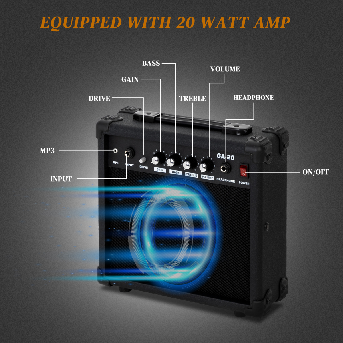 170 Model With 20W Electric Guitar Pickup Hsh Pickup Guitar Stereo Bag Harness  Picks Rocker Connector  Wrench Tool Black