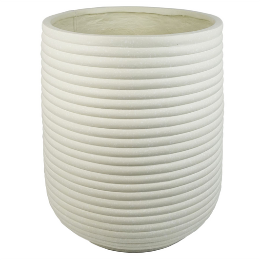 46cm x 40cm Mikos Extra Large Ridged Composite Planter - Stone Colour