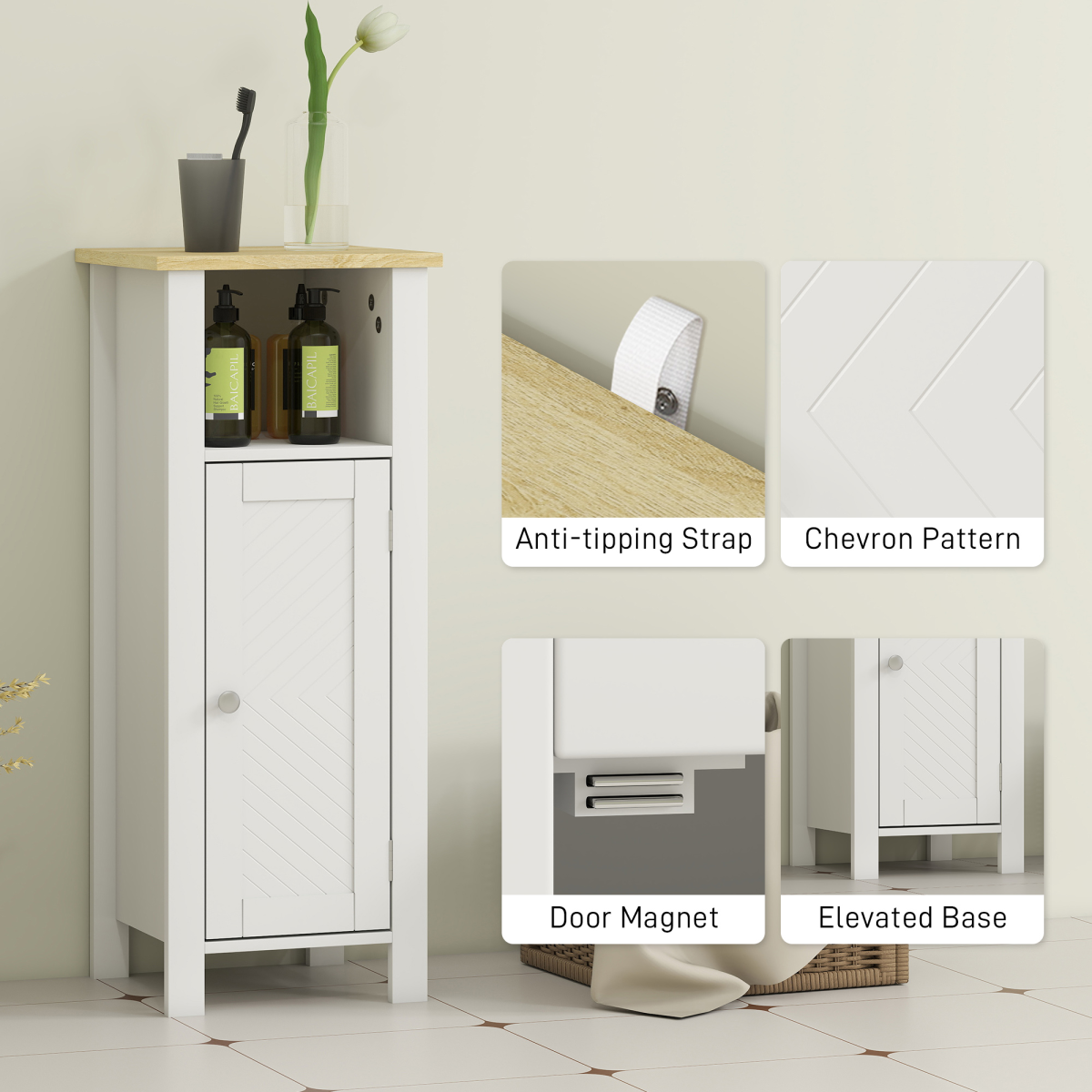 Bathroom Storage Cabinet-White