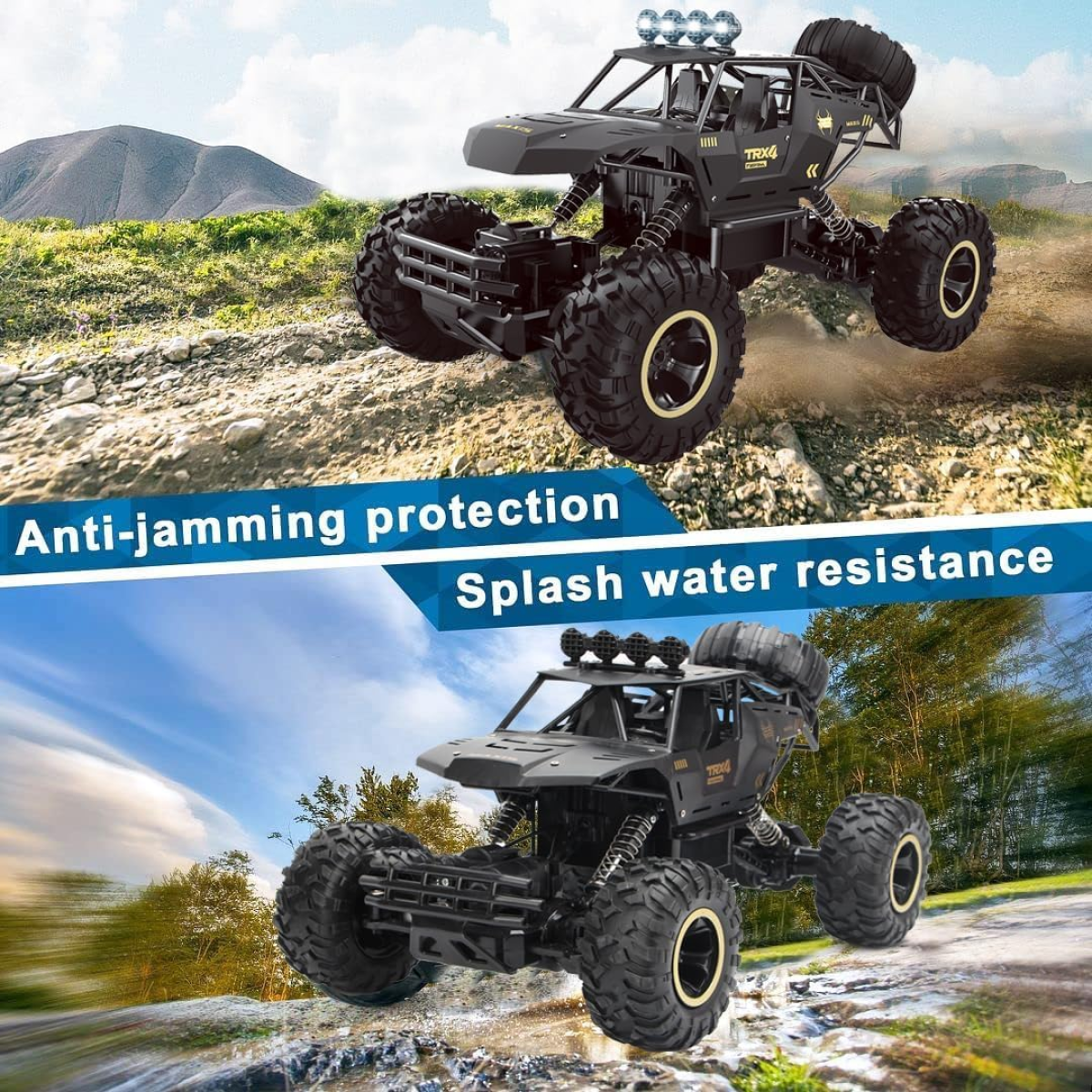 4DRC 1:12 Rock Crawler Rechargeable Off Road Truck 4WD , Metal Shell LED Headlights RC Remote Control Off Road Car Truck,Logistics is randomly sent by UPS/USPS/FEDEX/Amazon Logistics/EVRI