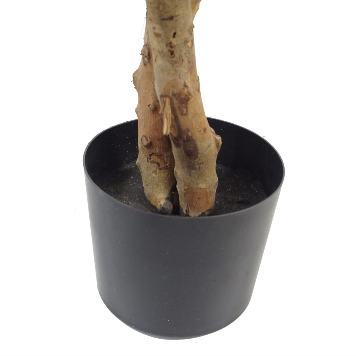 130cm Variegated White/Green Bushy Ficus Tree Copper Metal Planter