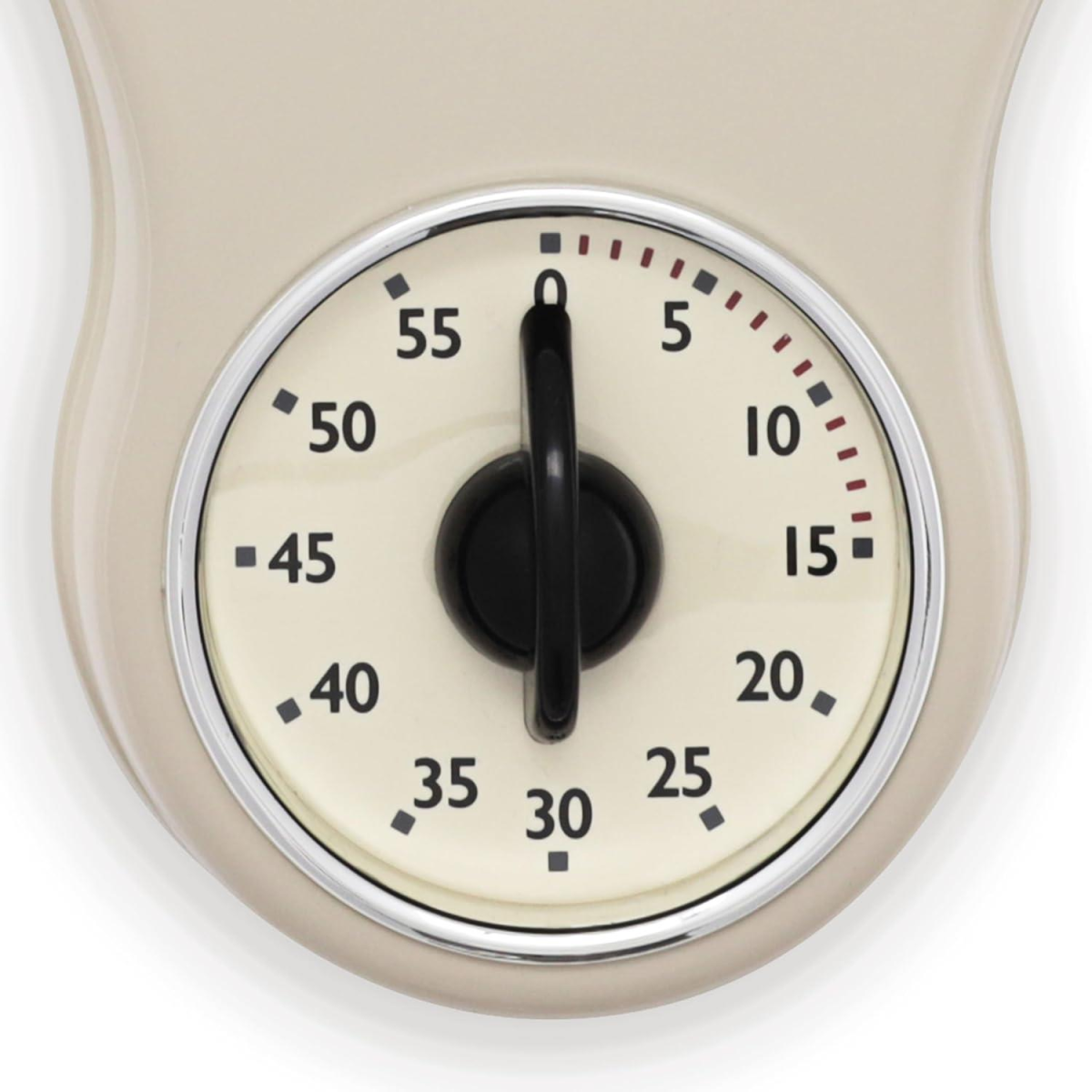 Acctim Kitchen Time 20cm Timer Quartz Retro Style Domed Glass Lens Cream Wall Clock 21592