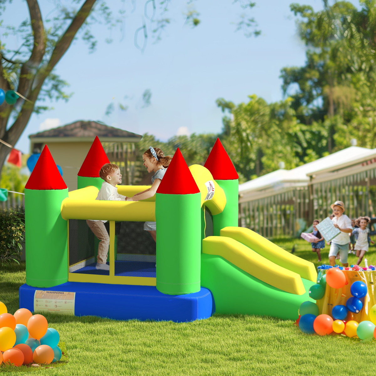 Premium Bouncy Castle with Slide - Durable Inflatable Jumper for Kids - HOMCOM