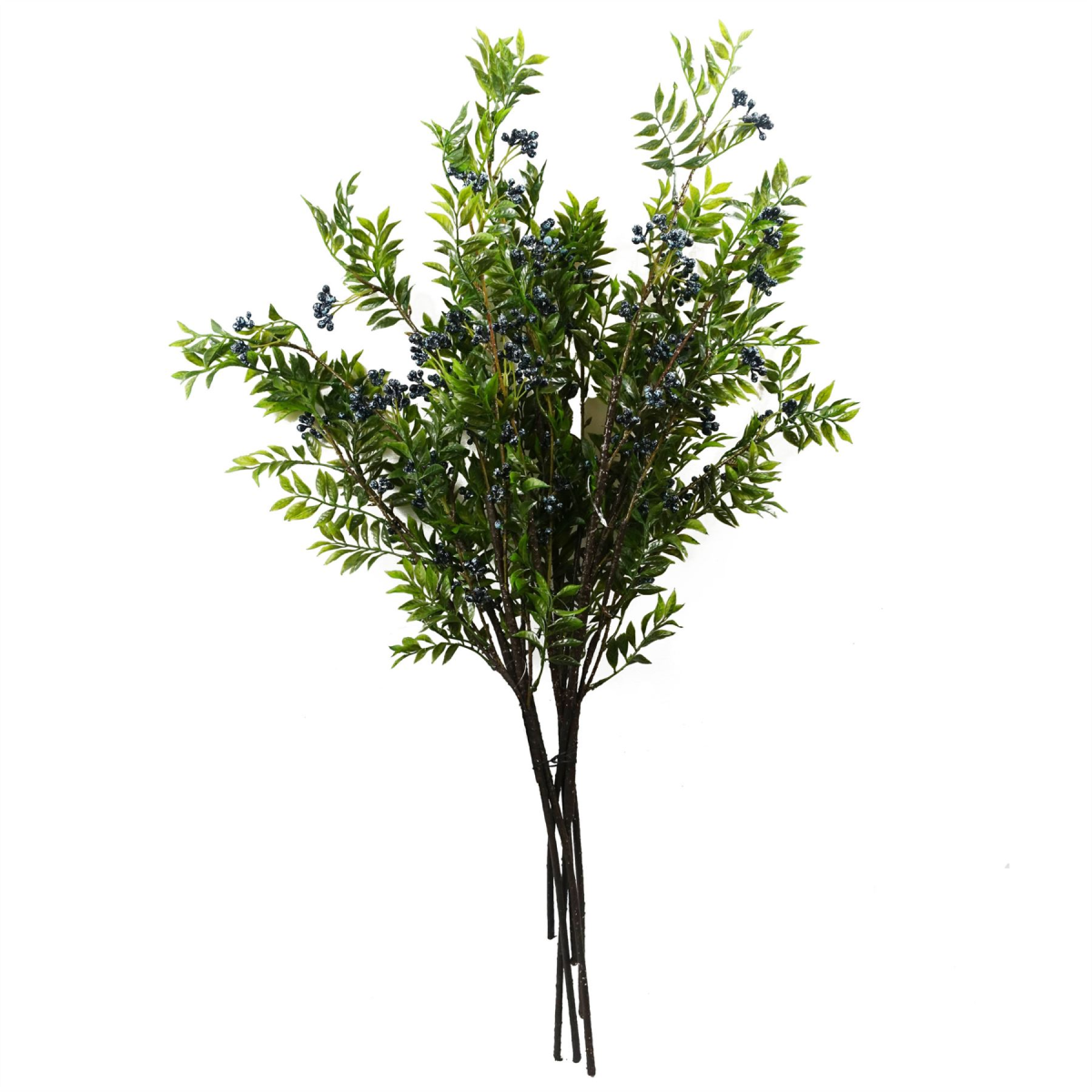 6x 70cm Nandina Foliage Blue Berry Spray Artificial