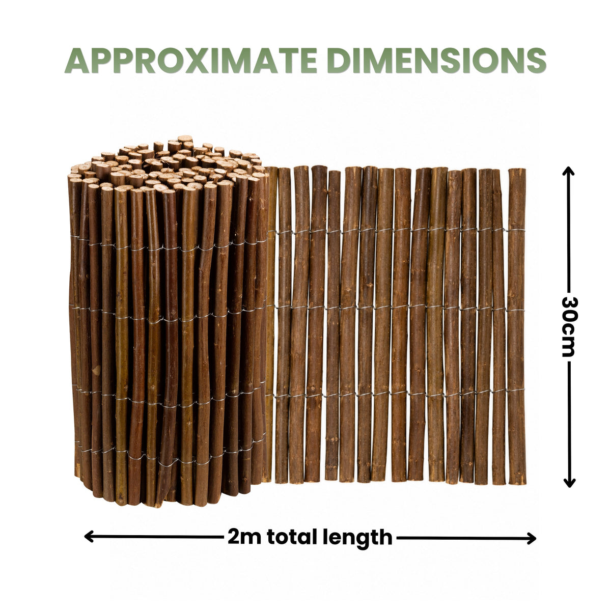 Large Natural Willow Garden Edging Roll