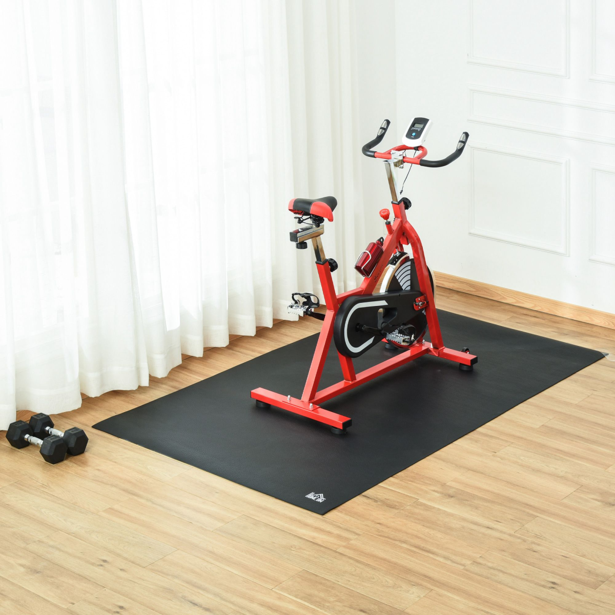 HOMCOM 6mm Thick Gym Equipment Mat Non-slip Floor Protector Mat 180 x 90 x 0.6cm