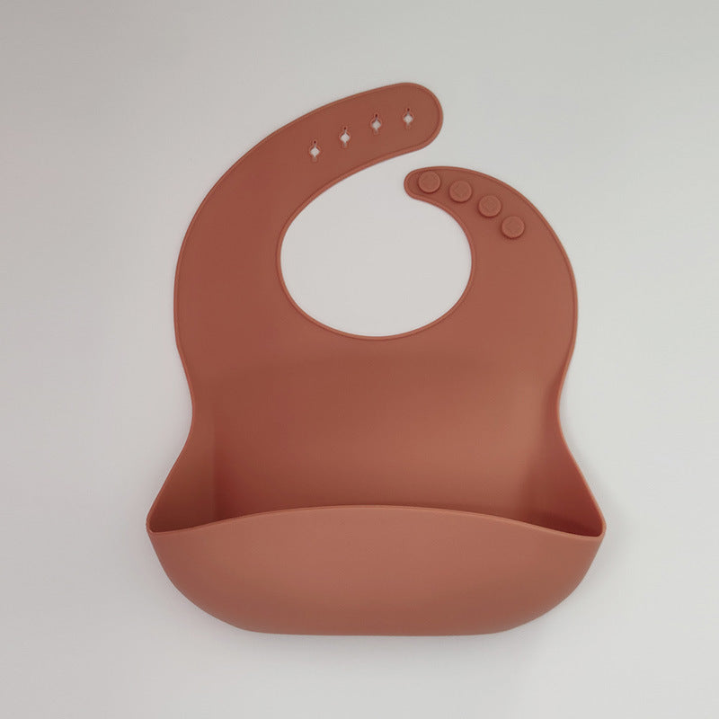 Silicone Baby Bib with Pocket - BPA-Free Waterproof Feeding Bib