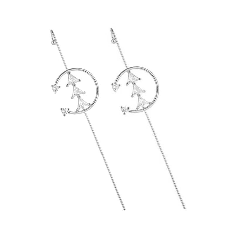 Glistening Ear Wrap Crawler Zircon Earrings Piercing Earrings Premium Earrings