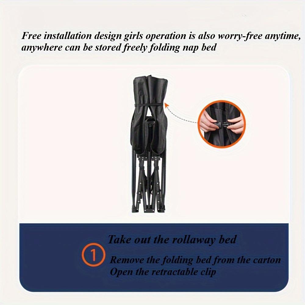 Black Heavy Duty Foldable Camp Cot With Storage Bag - Portable For Travel, Home Office & RV Trips