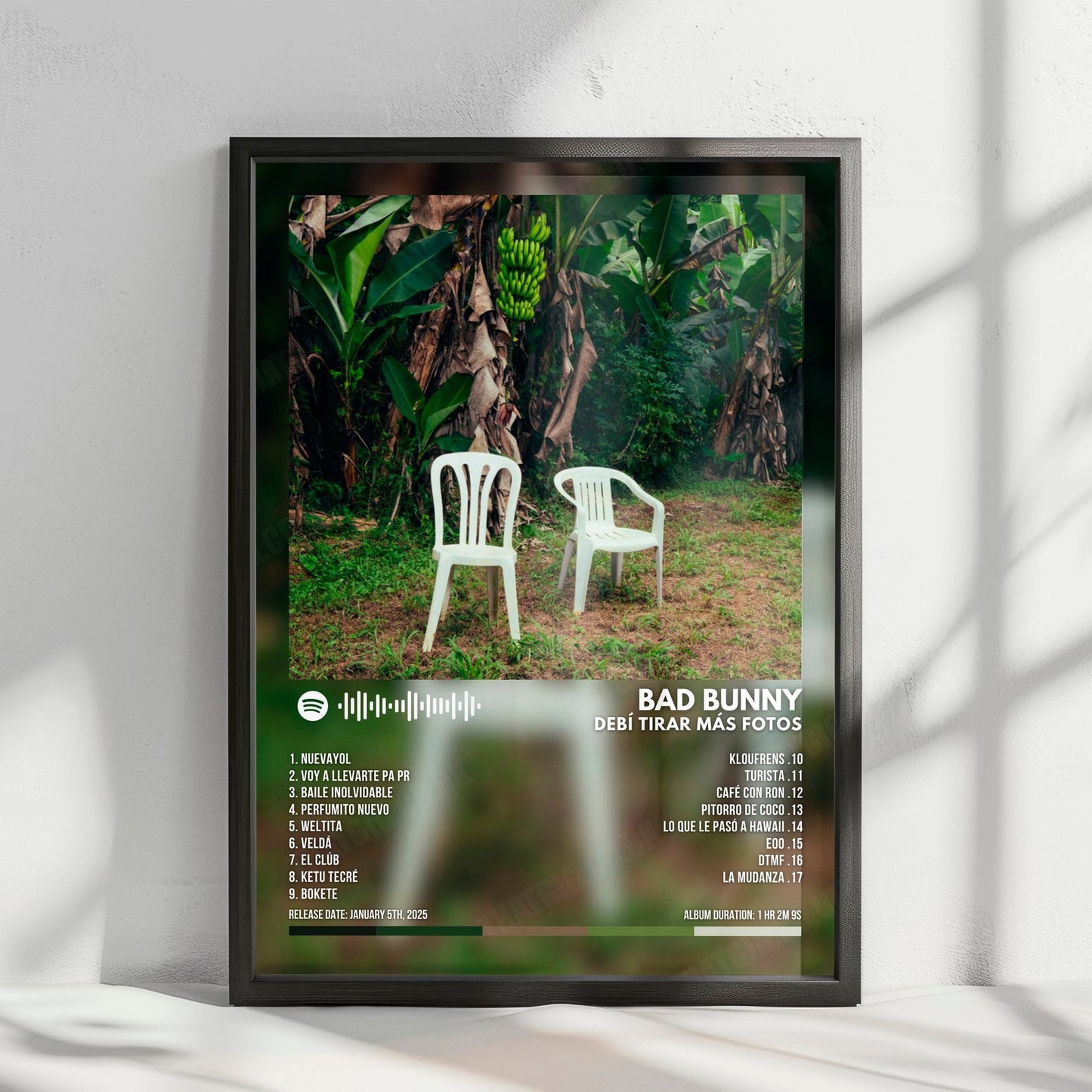 Bad Bunny "Debí Tirar Más Fotos" Album Cover Poster - with Complete Tracklist