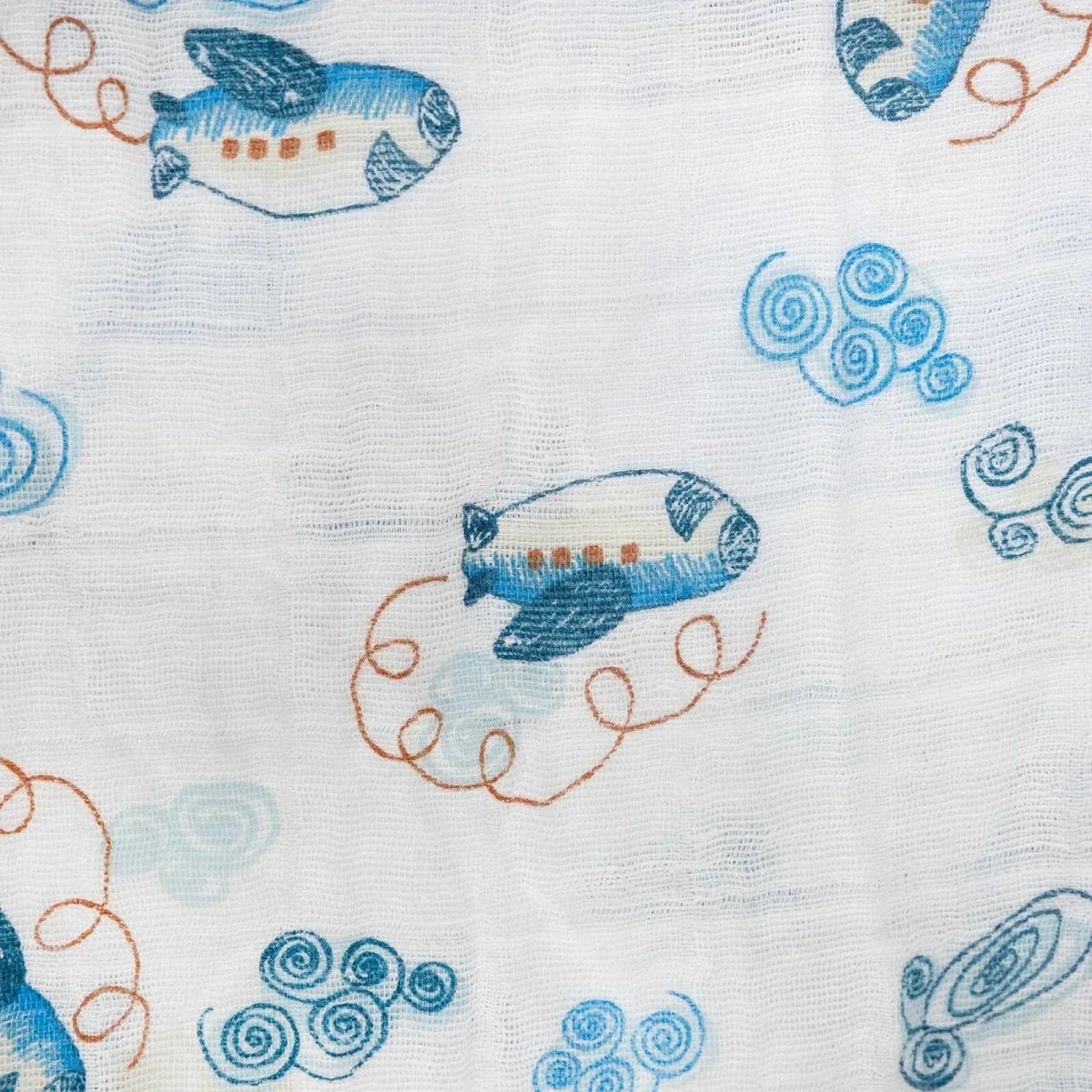 Little Dreams Plane Print Muslin Baby Blanket (100 x 110 cm)