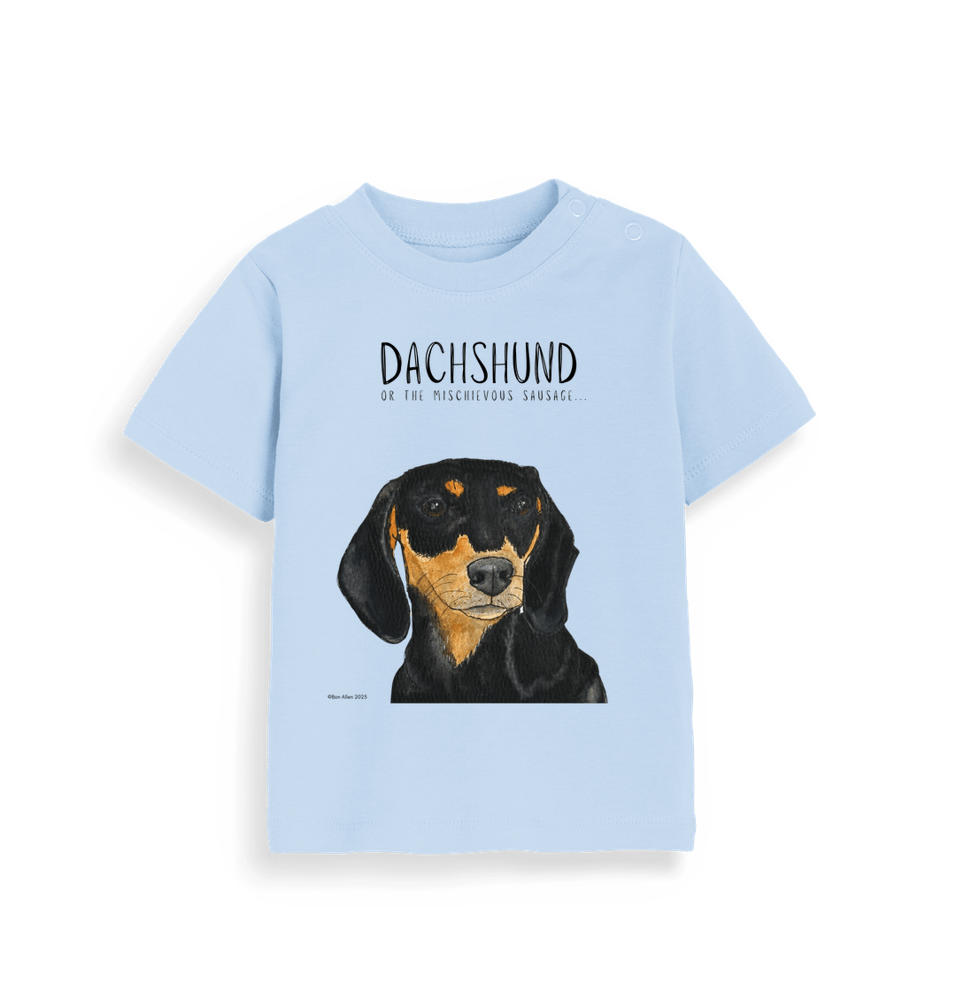 Black & Tan Dachshund Baby Tee – Small But Mighty!