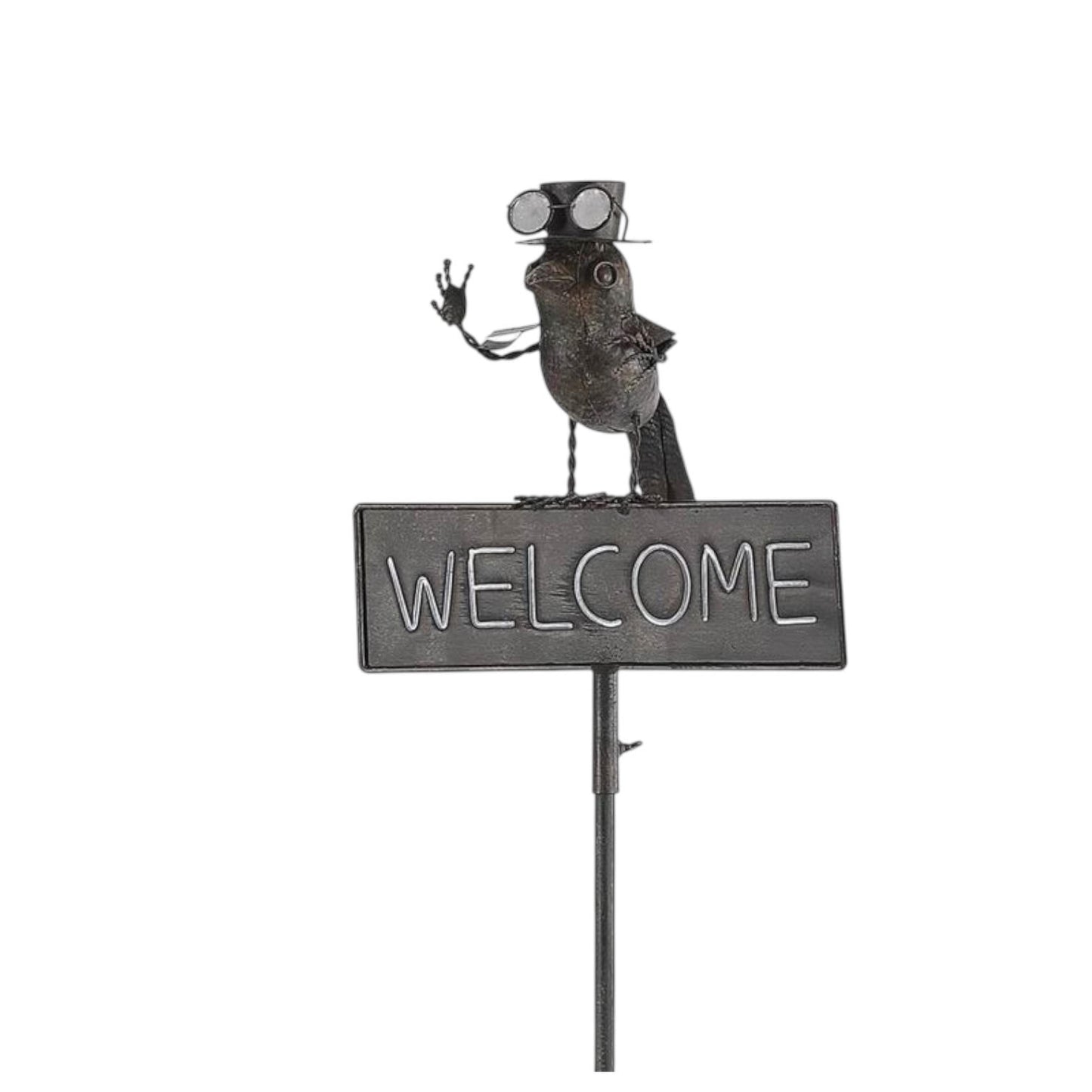 53" METAL BIRD WELCOME GARDEN STAKE