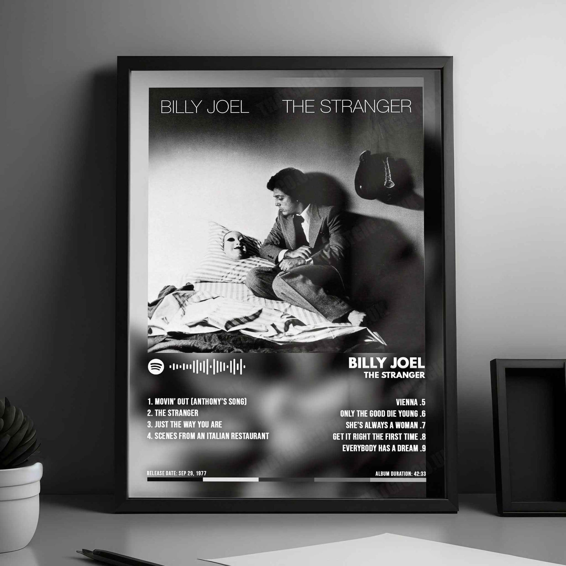 Billy Joel "The Stranger  " Album Cover Poster - with Complete Tracklist