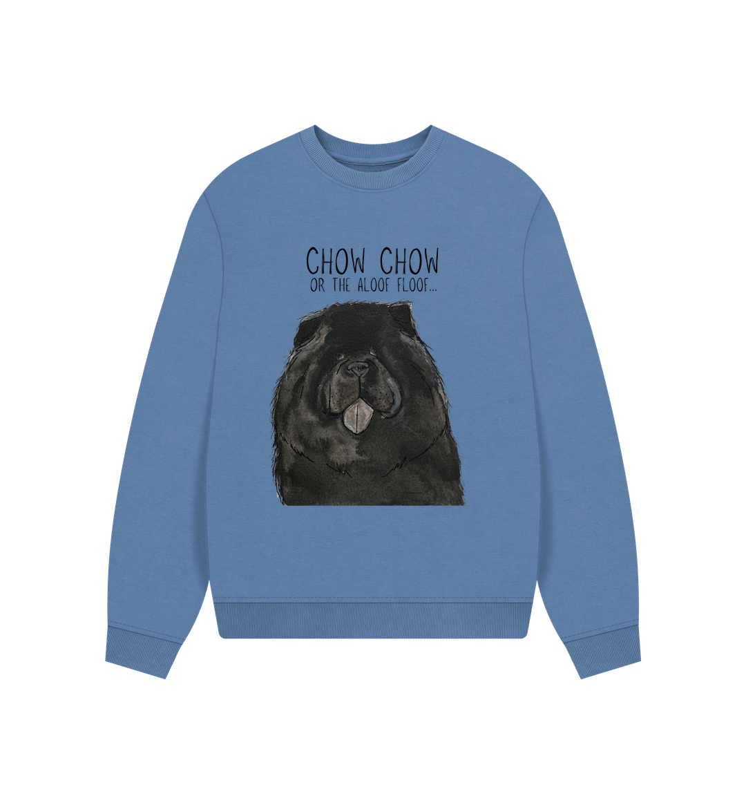 Black Chow Chow Women's Oversized Sweatshirt – Featuring the Aloof Floof Design!