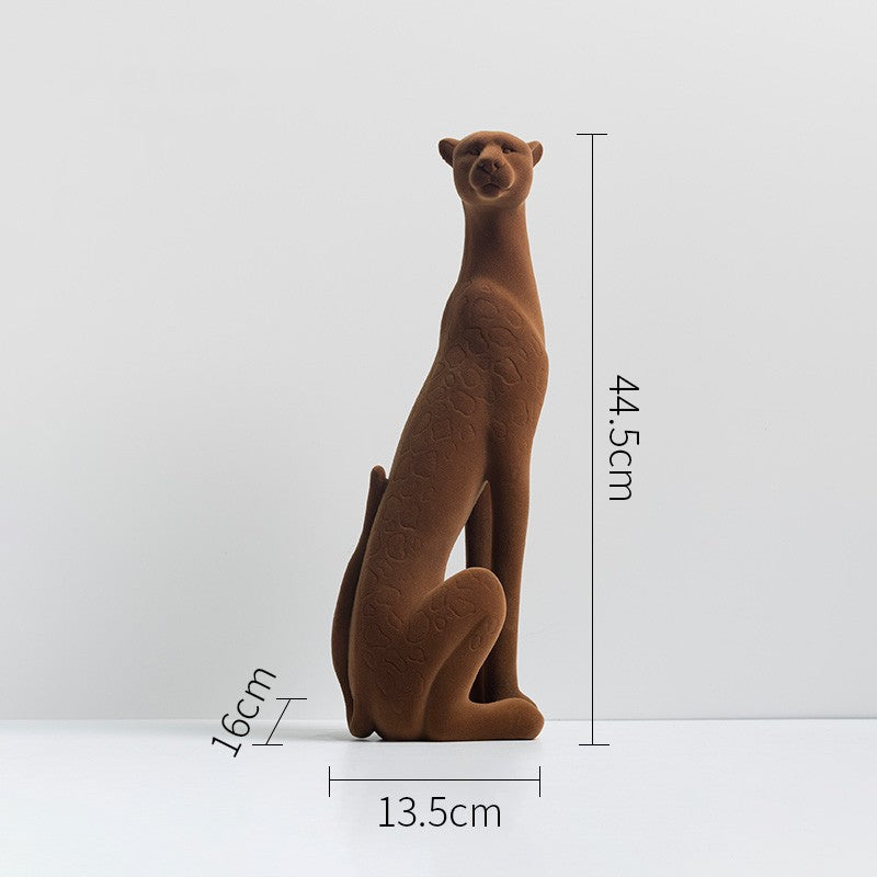 Luxury Leopard Resin Sculpture | Premium Home Decor Statue for Living Room & Office