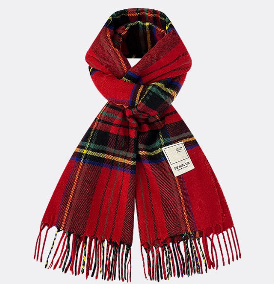 All-match Plaid Imitation Cashmere Women's Warm Scarf